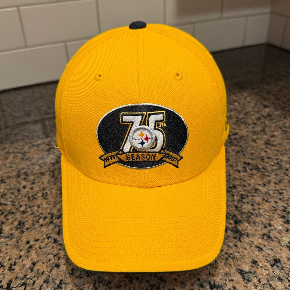 Pittsburgh Steelers Reebok 75th Season Anniversary Hat Strap Back Yellow